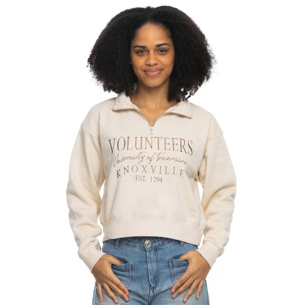 ZooZatz University of Tennessee Volunteers Cropped Quarter Zip Pullover NWT